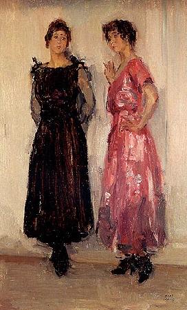 Isaac Israels Two models, Epi and Gertie, in the Amsterdam Fashion House Hirsch Germany oil painting art